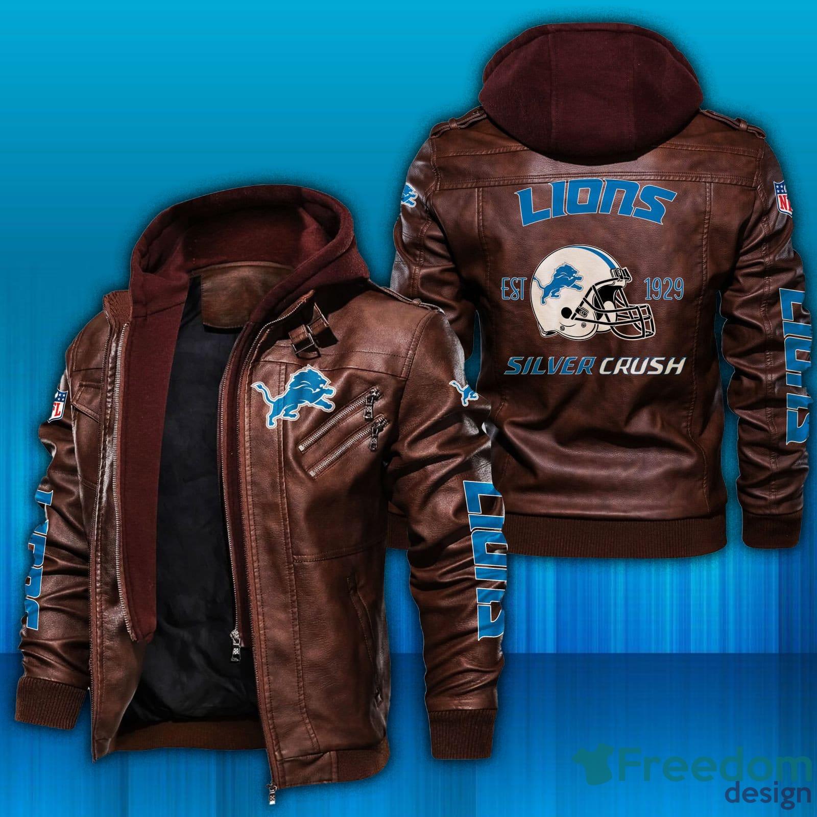 NFL Detroit Lions Leather Jacket Hat Men And Women For Fans Gift -  Freedomdesign