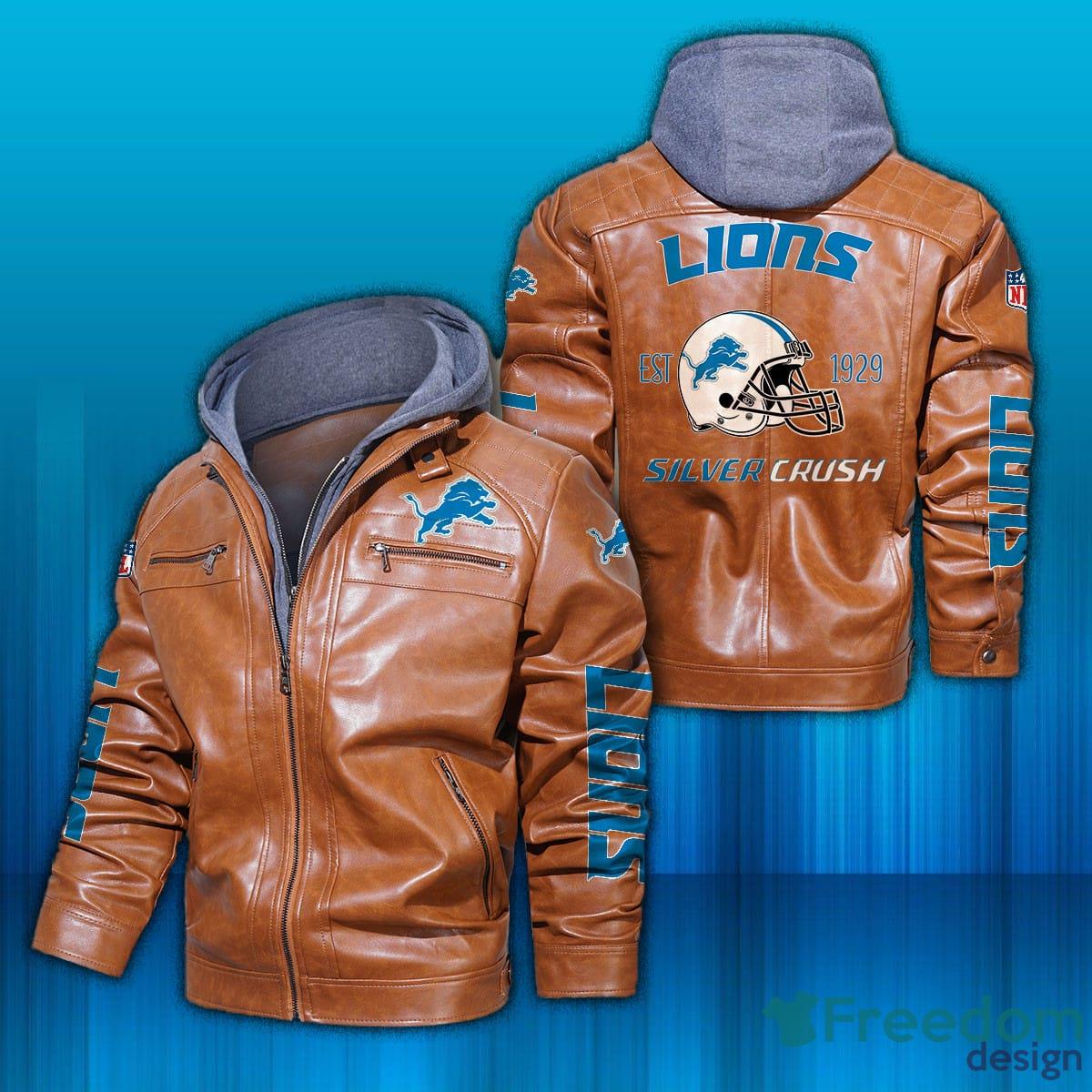Detroit Lions NFL Logo Vintage Leather Jacket For Men And Women -  Freedomdesign