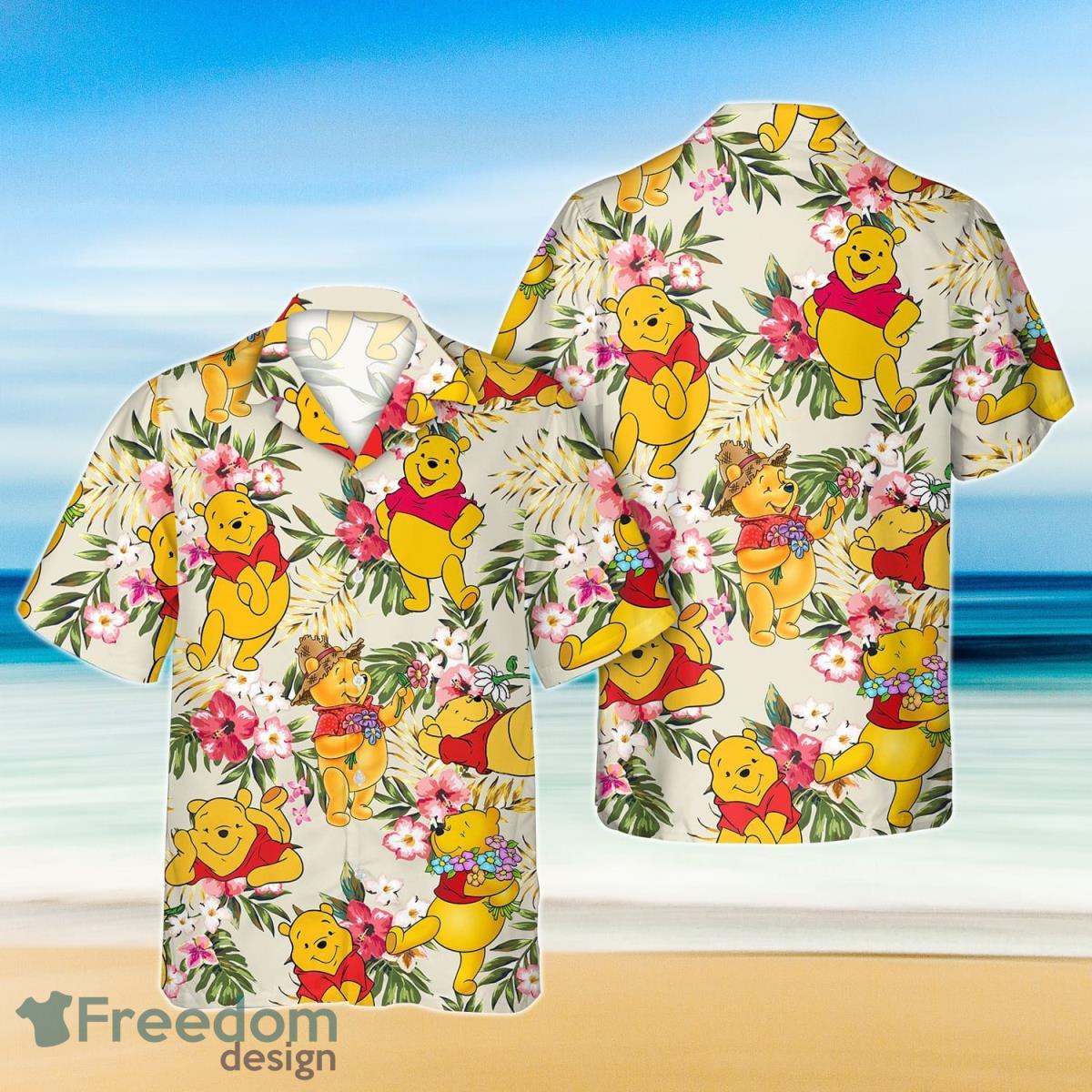 Disney Floral Pooh Bear Hawaiian Shirt Beach For Men Women Product Photo 1