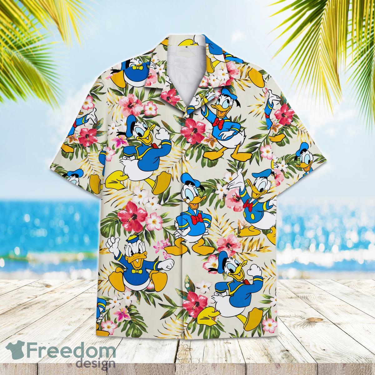 Donald Duck Palm Tree Hawaiian Shirt For Men And Women Product Photo 2