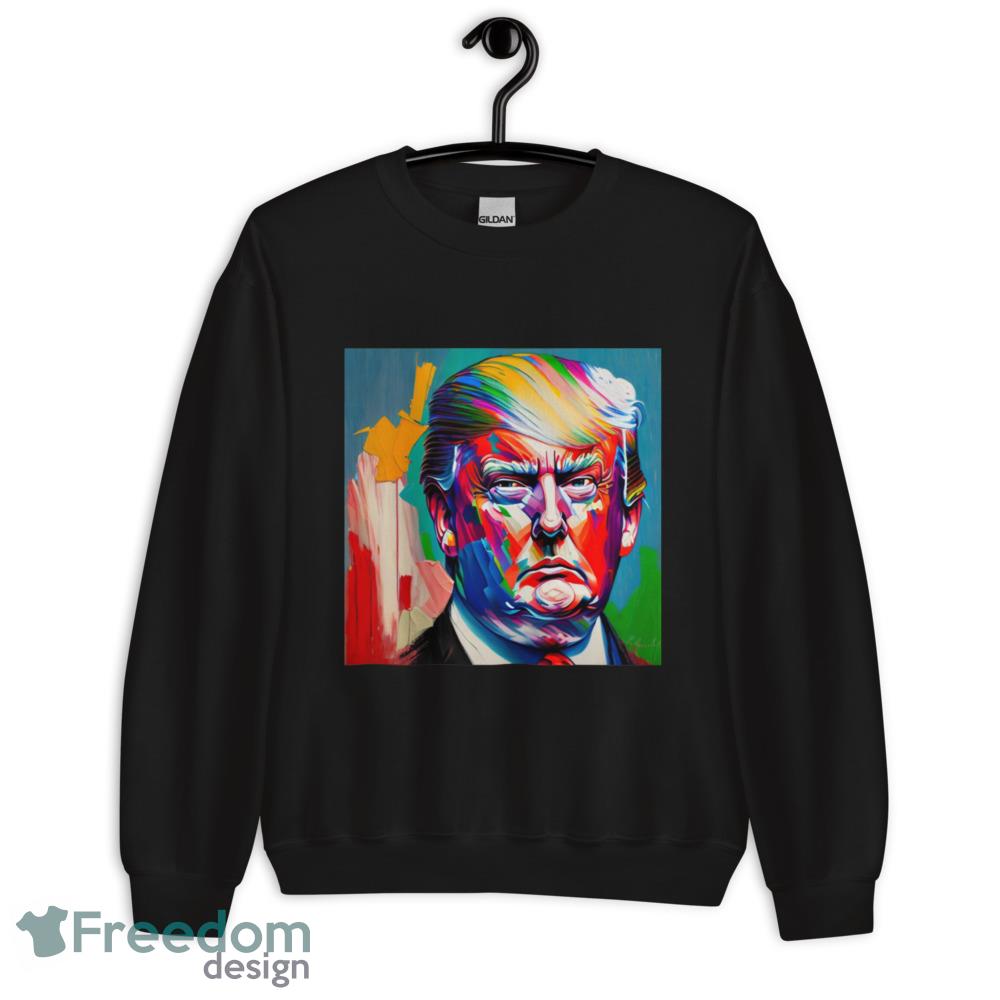Donald Trump Oil Paint Art Painted Fitted T Shirt - 18000 Unisex Heavy Blend Crewneck Sweatshirt Donald Trump Oil Paint Art Painted Fitted T Shirt - 18000 Unisex Heavy Blend Crewneck Sweatshirt