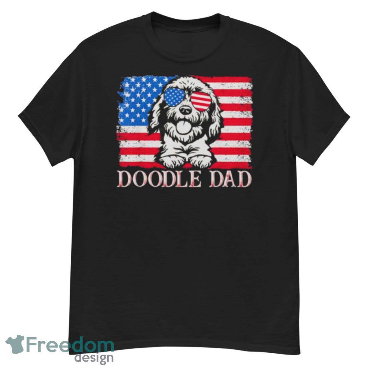 Doodle Dad Goldendoodle Dog American Flag 4th Of July T Shirt - G500 Men’s Classic T-Shirt