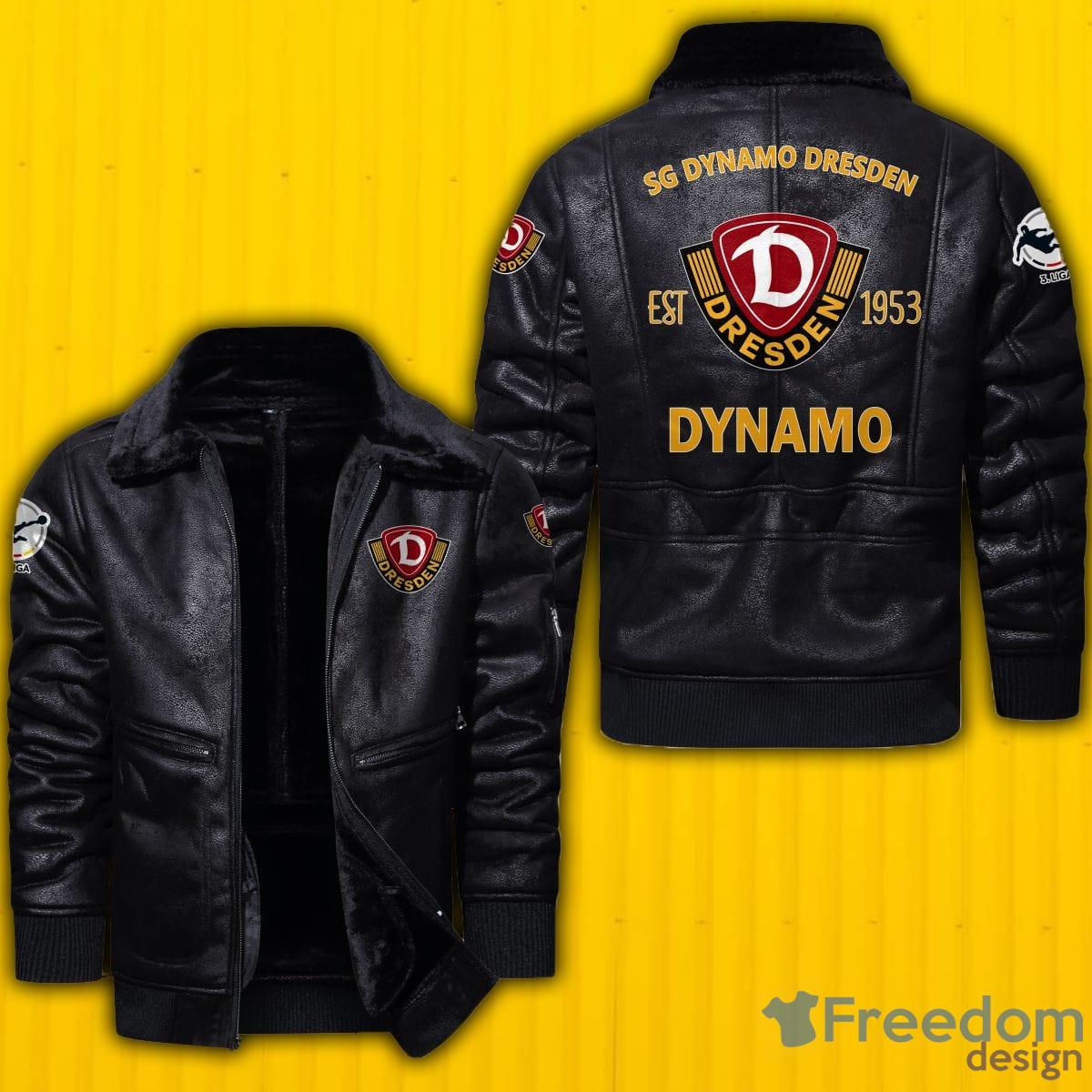 Bundesliga Minnesota Vikings Logo Brown Black Leather Jacket - Freedomdesign