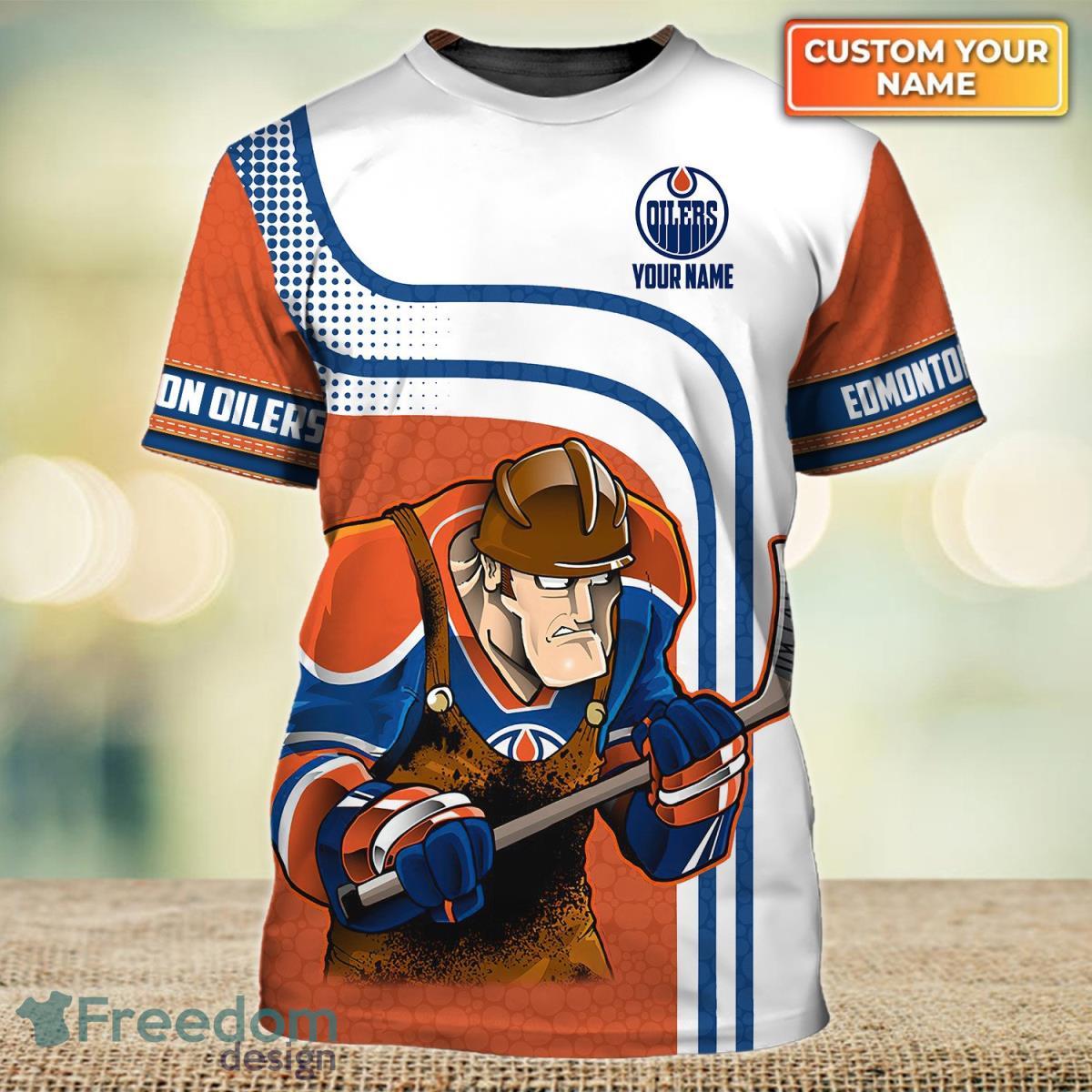 Personalized Name Edmonton Oilers 3D T-Shirt For Men Women - T-shirts Low  Price