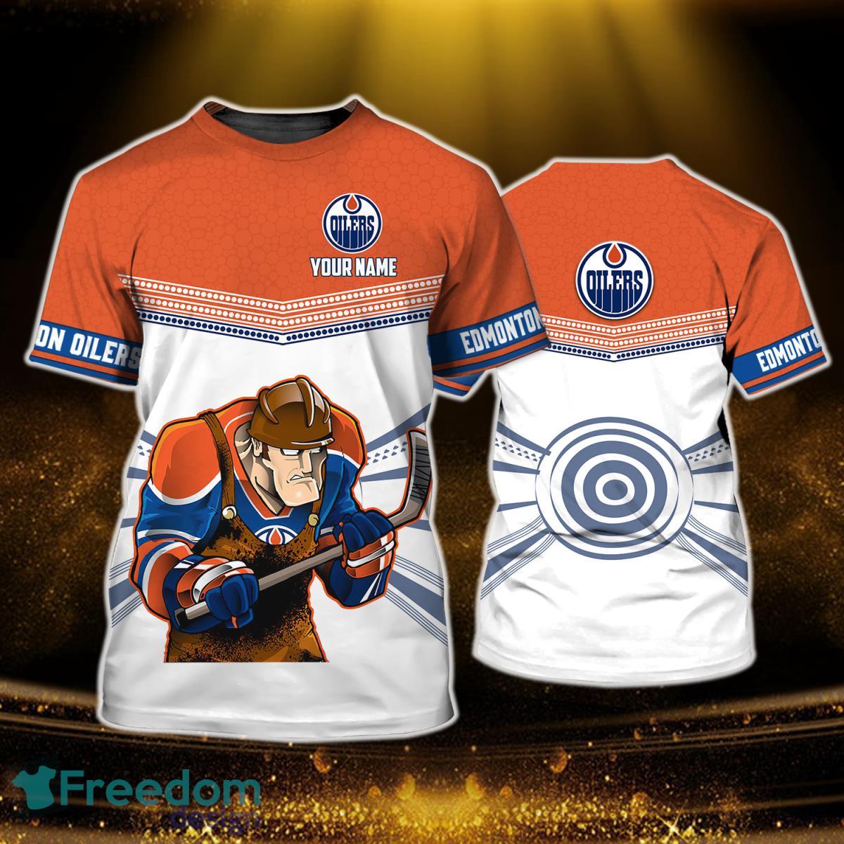 Personalized Name Edmonton Oilers 3D T-Shirt For Men Women - T