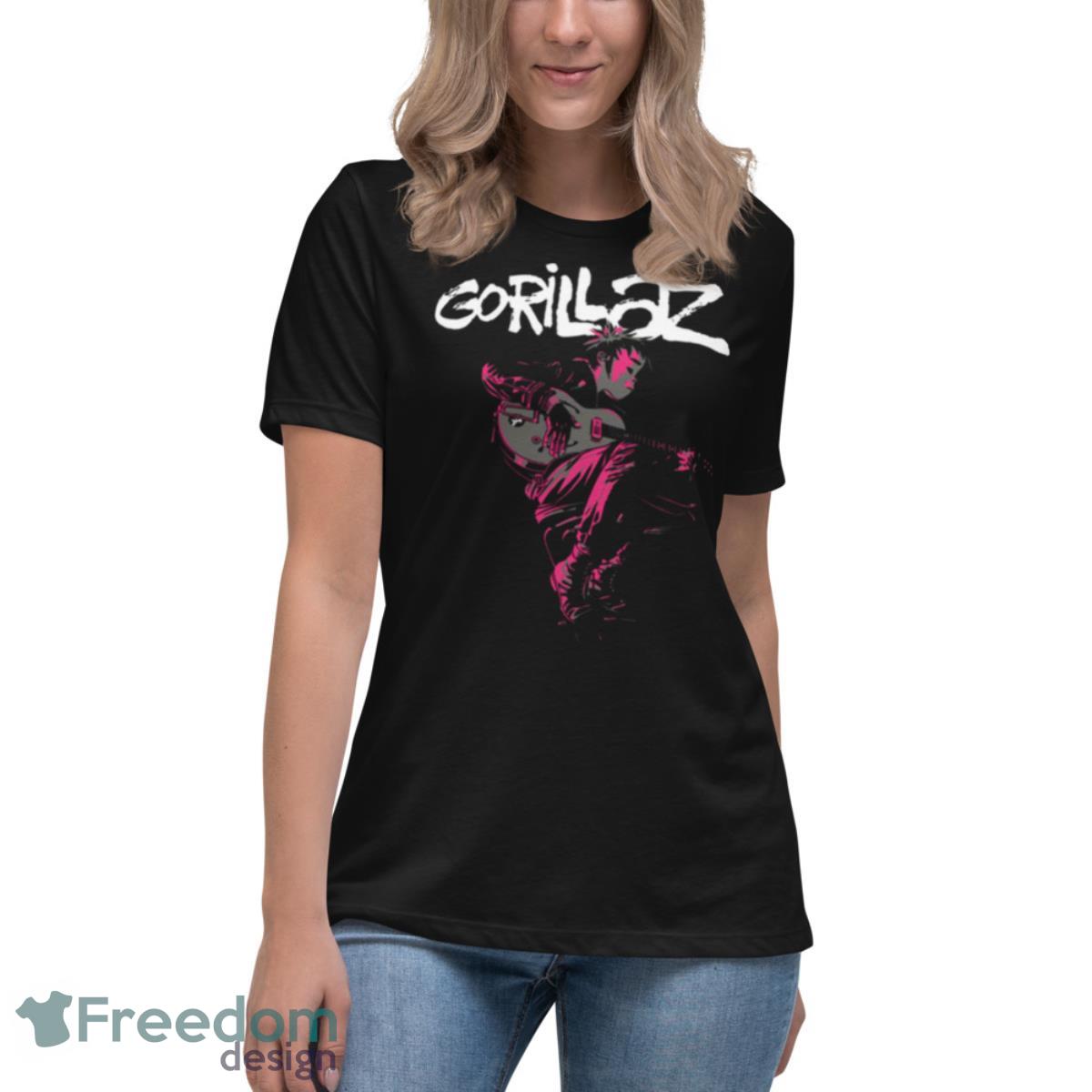 English Virtual Band Gorillaz Band Shirt - Womens Relaxed Short Sleeve Jersey Tee English Virtual Band Gorillaz Band Shirt - Womens Relaxed Short Sleeve Jersey Tee