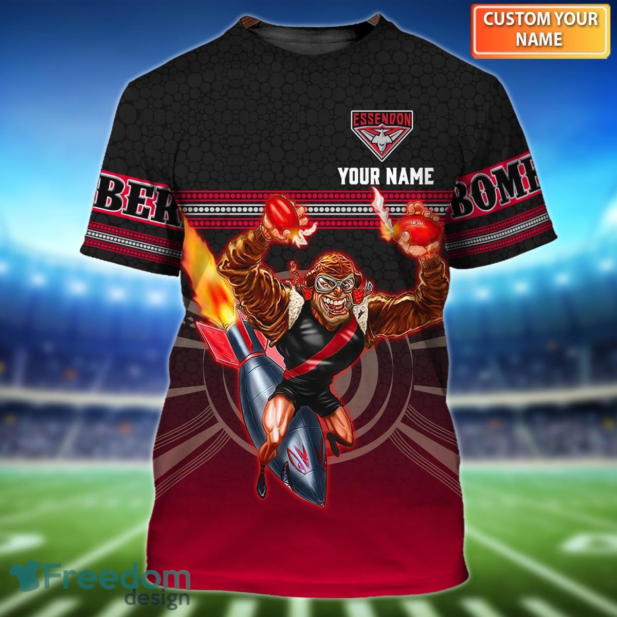 Essendon Bombers Personalized Name 3D Tshirt Product Photo 1