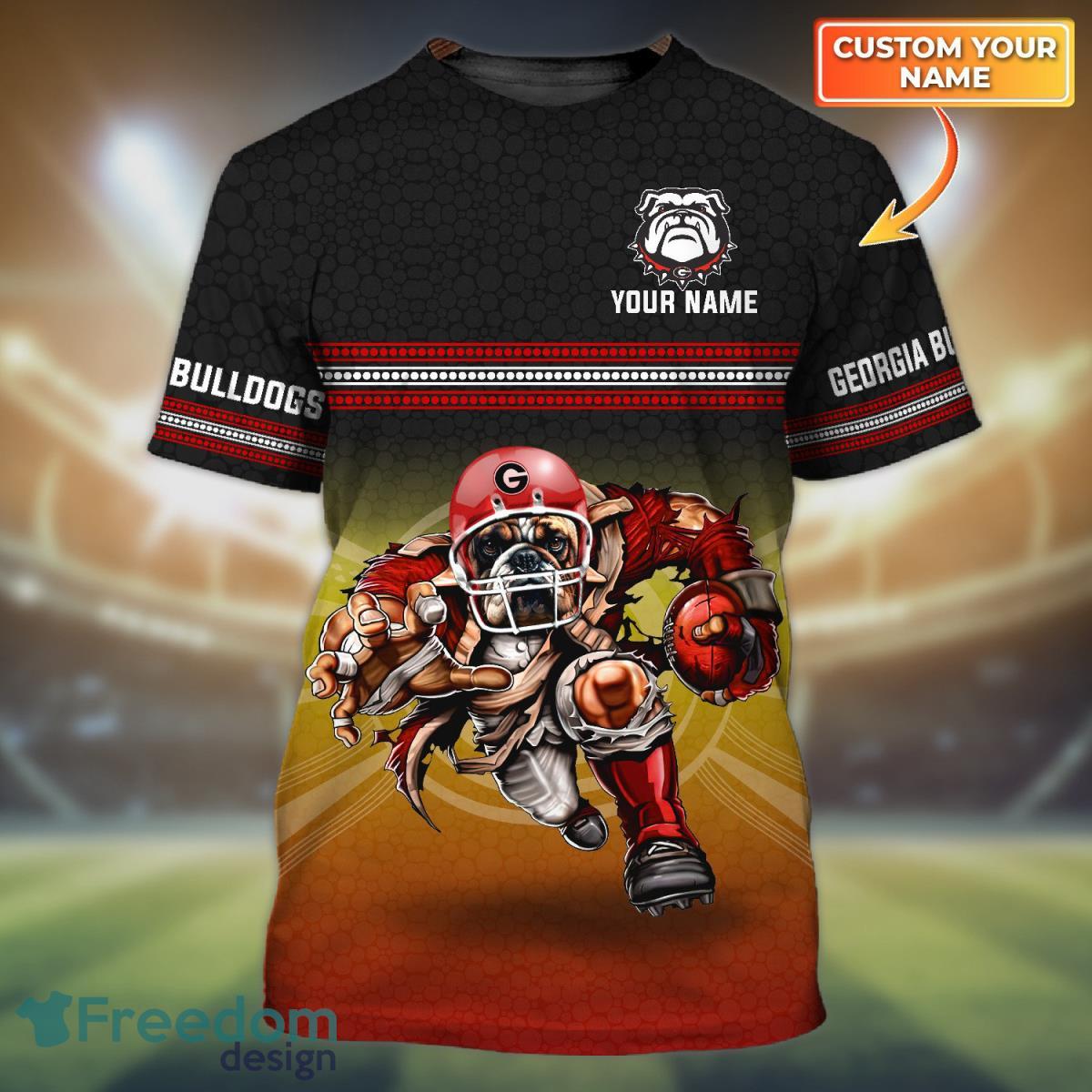 FBS Georgia Bulldogs Custom Name 3D Tshirt Product Photo 1