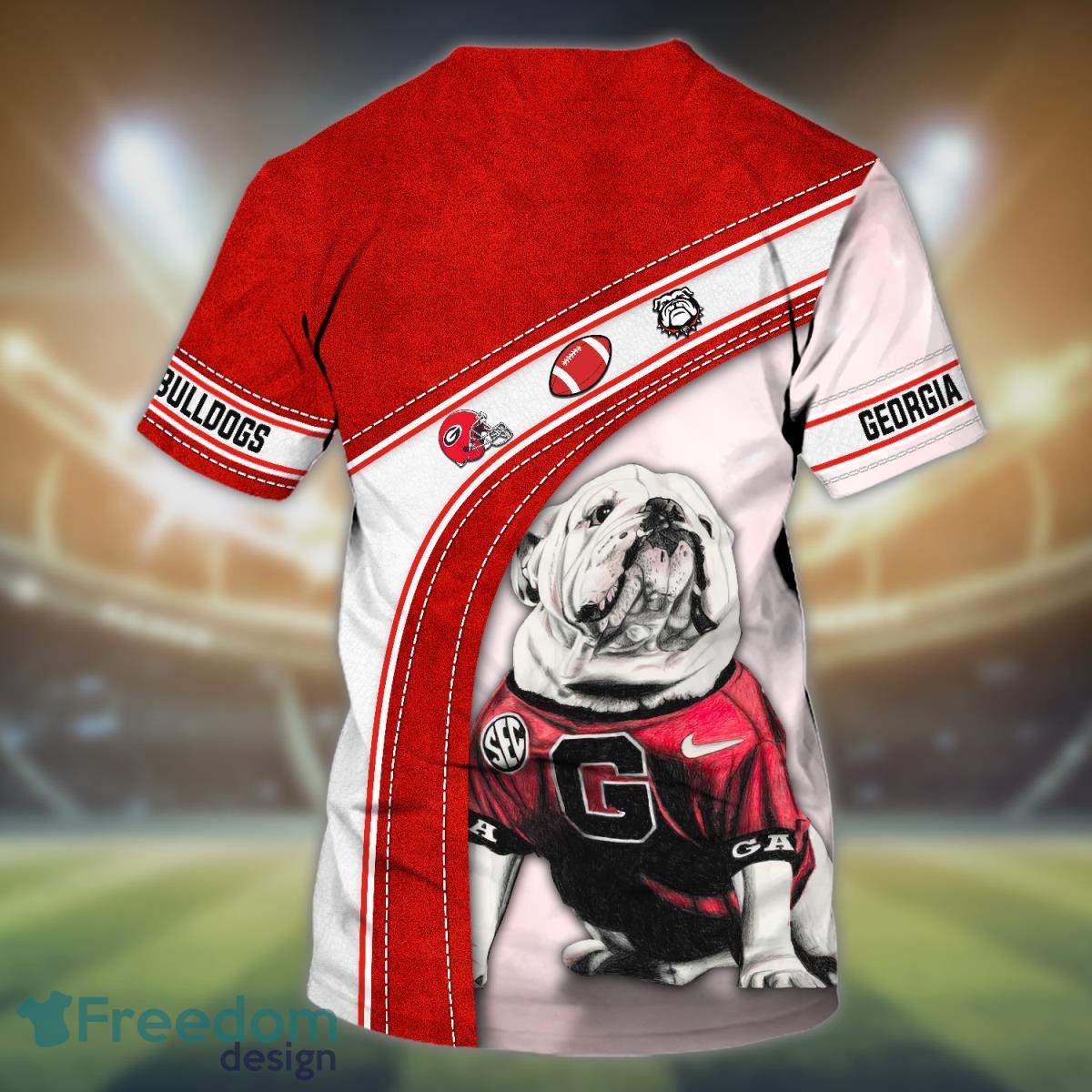 FBS Georgia Bulldogs Personalized Name 3D Tshirt Product Photo 2