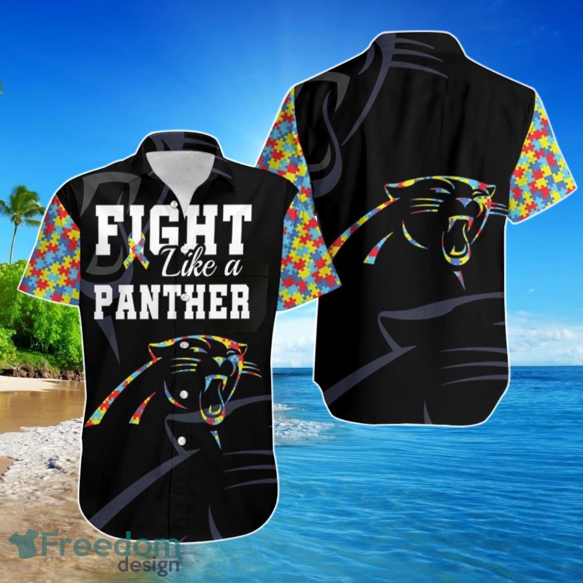 Fight Like A Carolina Panthers Autism Support Hawaiian Shirt For Men Women Product Photo 1