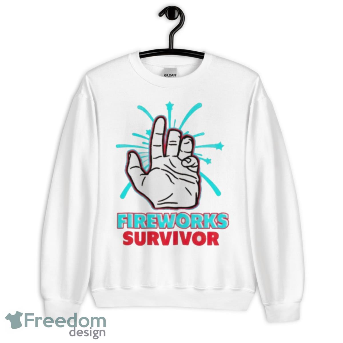 Fireworks Survivor Independence Day Shirt - Unisex Heavy Blend Crewneck Sweatshirt