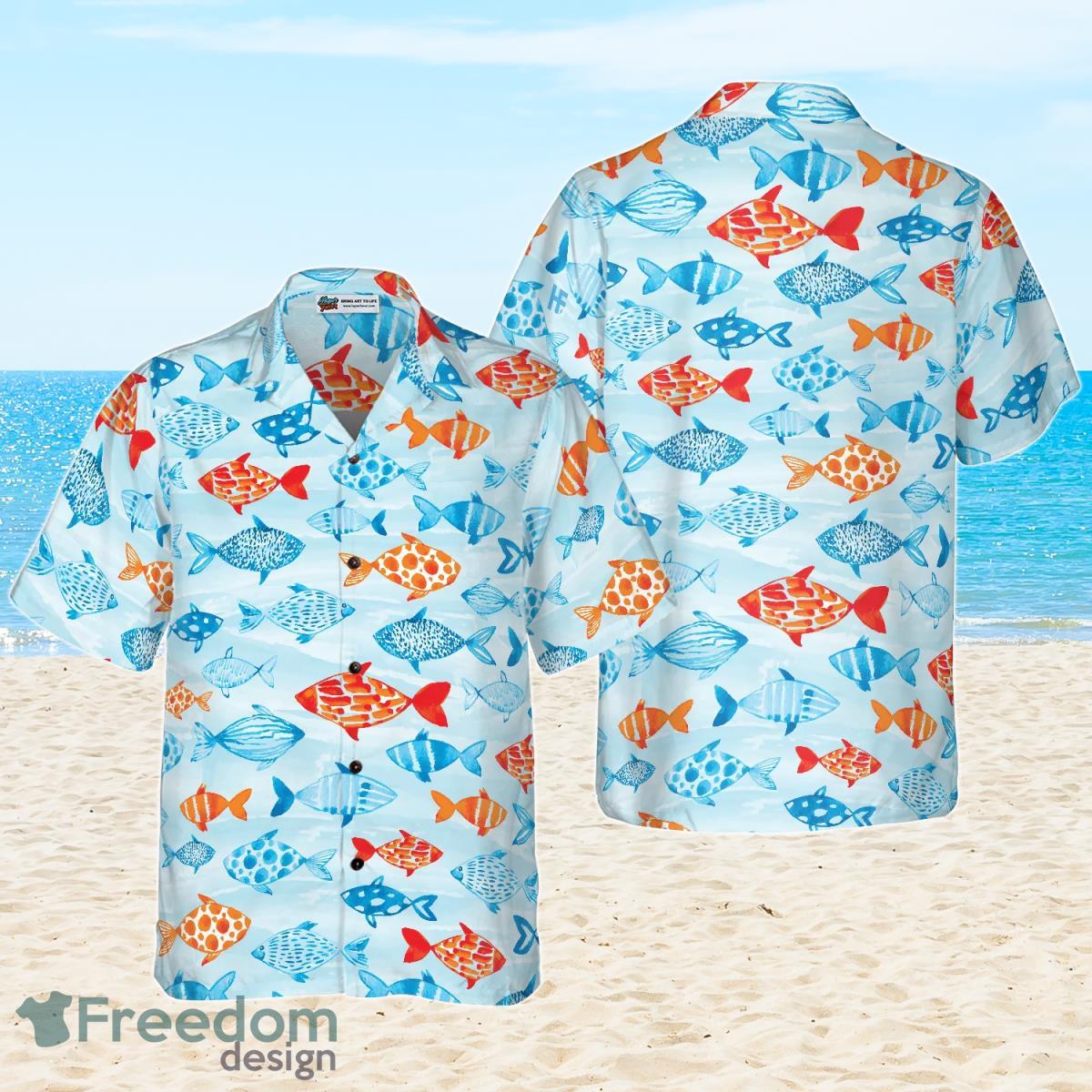 Fish Water Color Pattern V4 Hawaiian Shirt Impressive Gift For Men And Women Product Photo 1