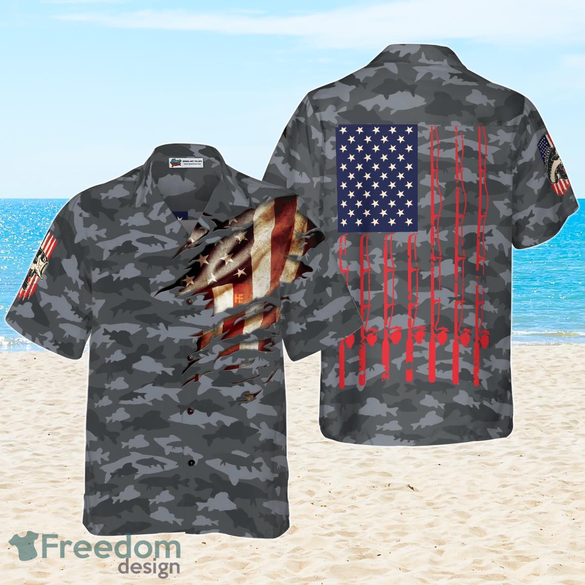 Fishing American Flag Hawaiian Shirt Best Style For Men And Women Product Photo 1