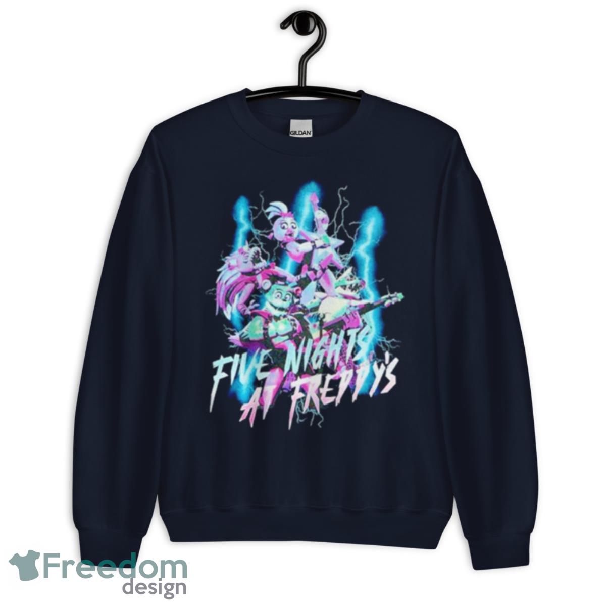 Five Nights At Freddy’s Security Breach Glow In The Dark Lightning Shirt - Unisex Crewneck Sweatshirt-1