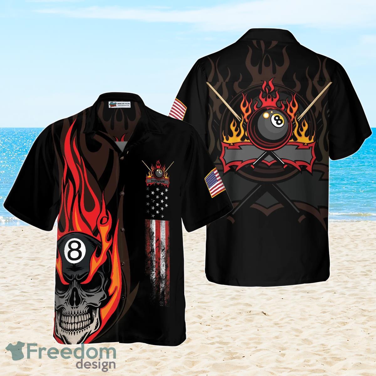 Flame Skull Billiard Pool Hawaiian Shirt Special Gift For Men And Women Product Photo 1