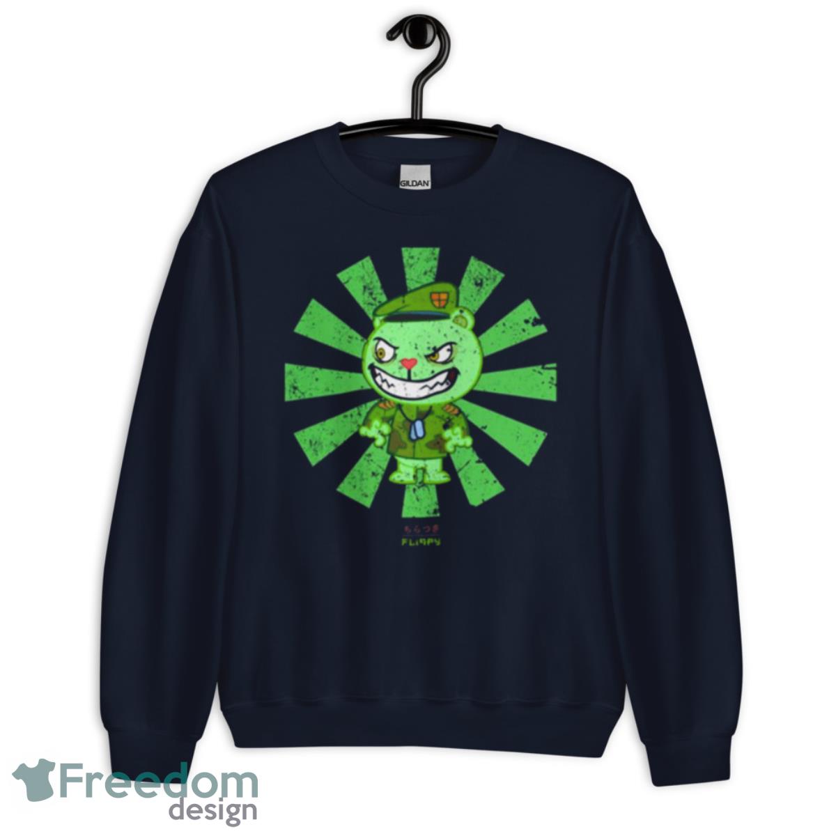 Fliqpy Retro Happy Tree Friends Shirt - Unisex Crewneck Sweatshirt-1