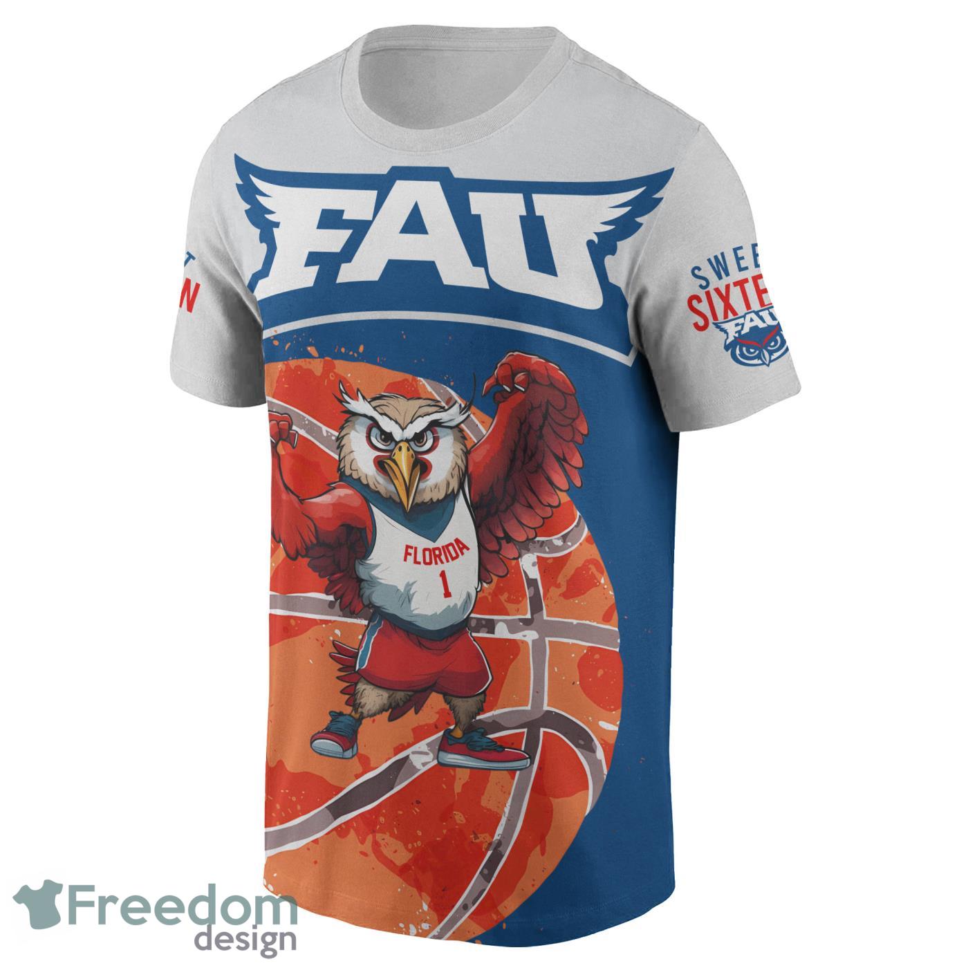 Florida Atlantic Owls Mens Basketball Mascot Owlsley Print 3D Shirt For True Fans Product Photo 2