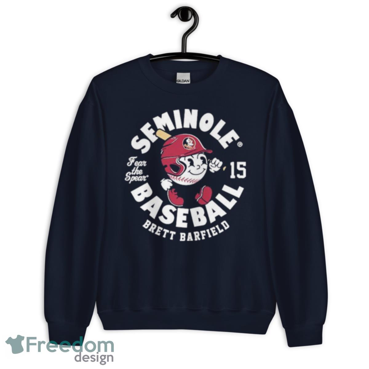 Florida State Seminoles Brett Barfield 2023 NCAA Baseball Shirt - Unisex Crewneck Sweatshirt-1