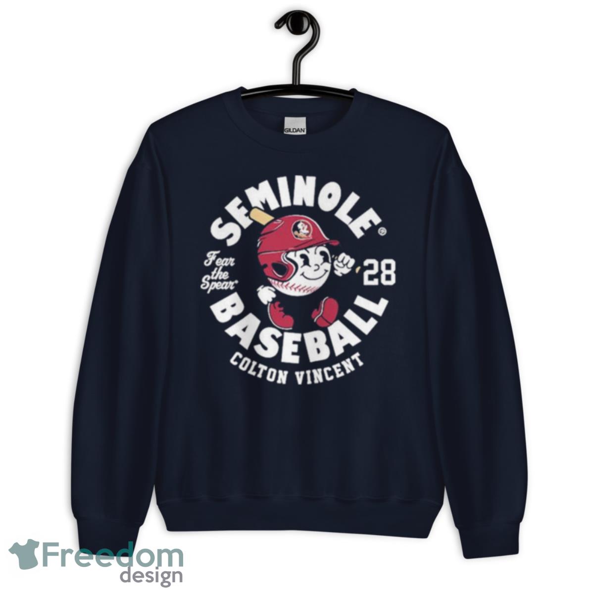 Florida State Seminoles Colton Vincent 2023 NCAA Baseball Shirt - Unisex Crewneck Sweatshirt-1