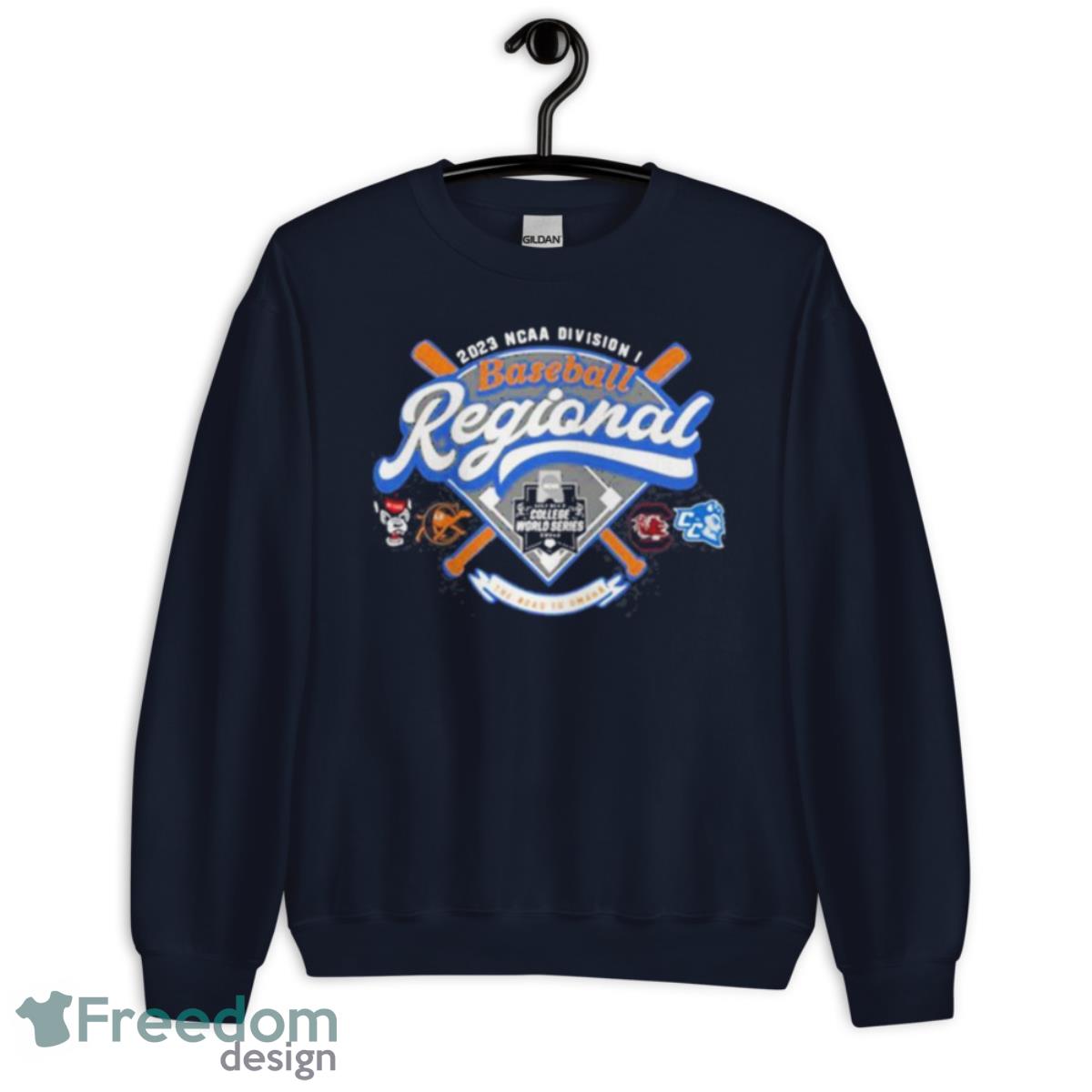 Four Team 2023 Division I Baseball Regional The Road To Omaha Shirt - Unisex Crewneck Sweatshirt-1