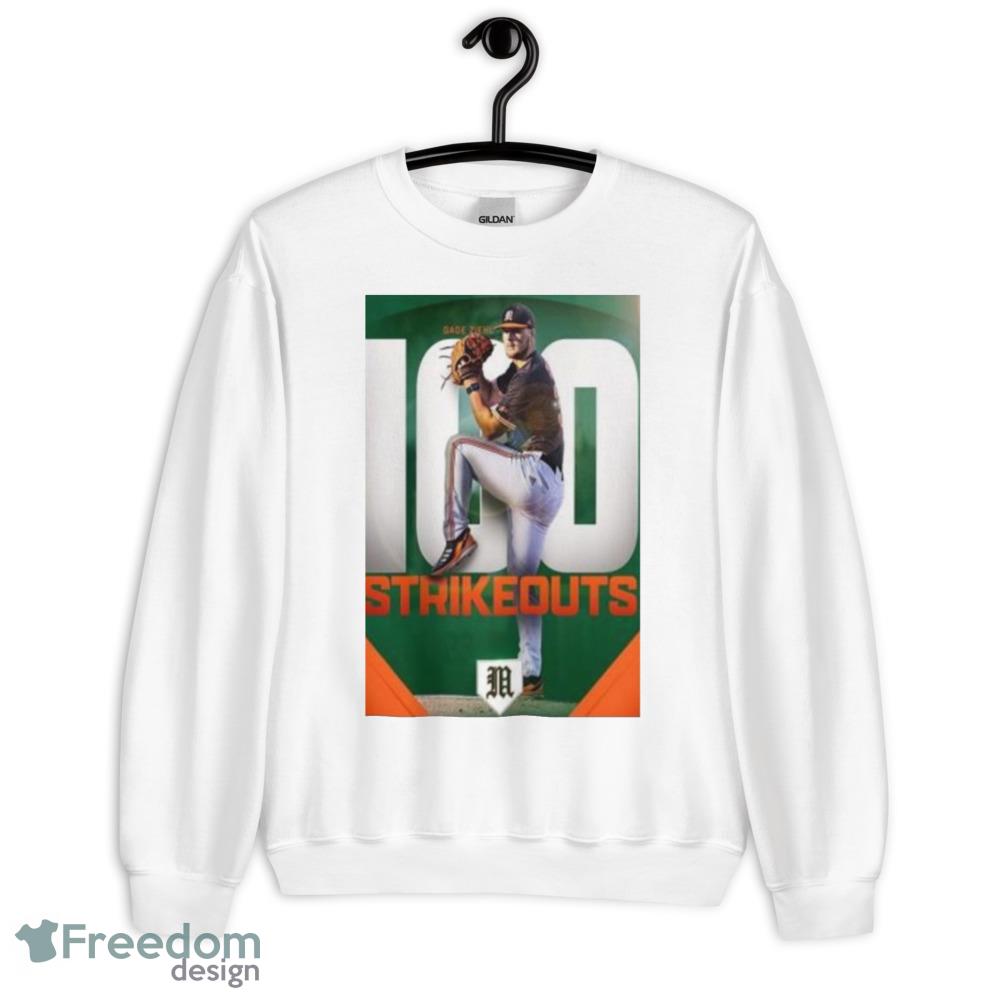 Gage Ziehl 100 Strikeouts With Miami Hurricanes Baseball shirt -  Freedomdesign