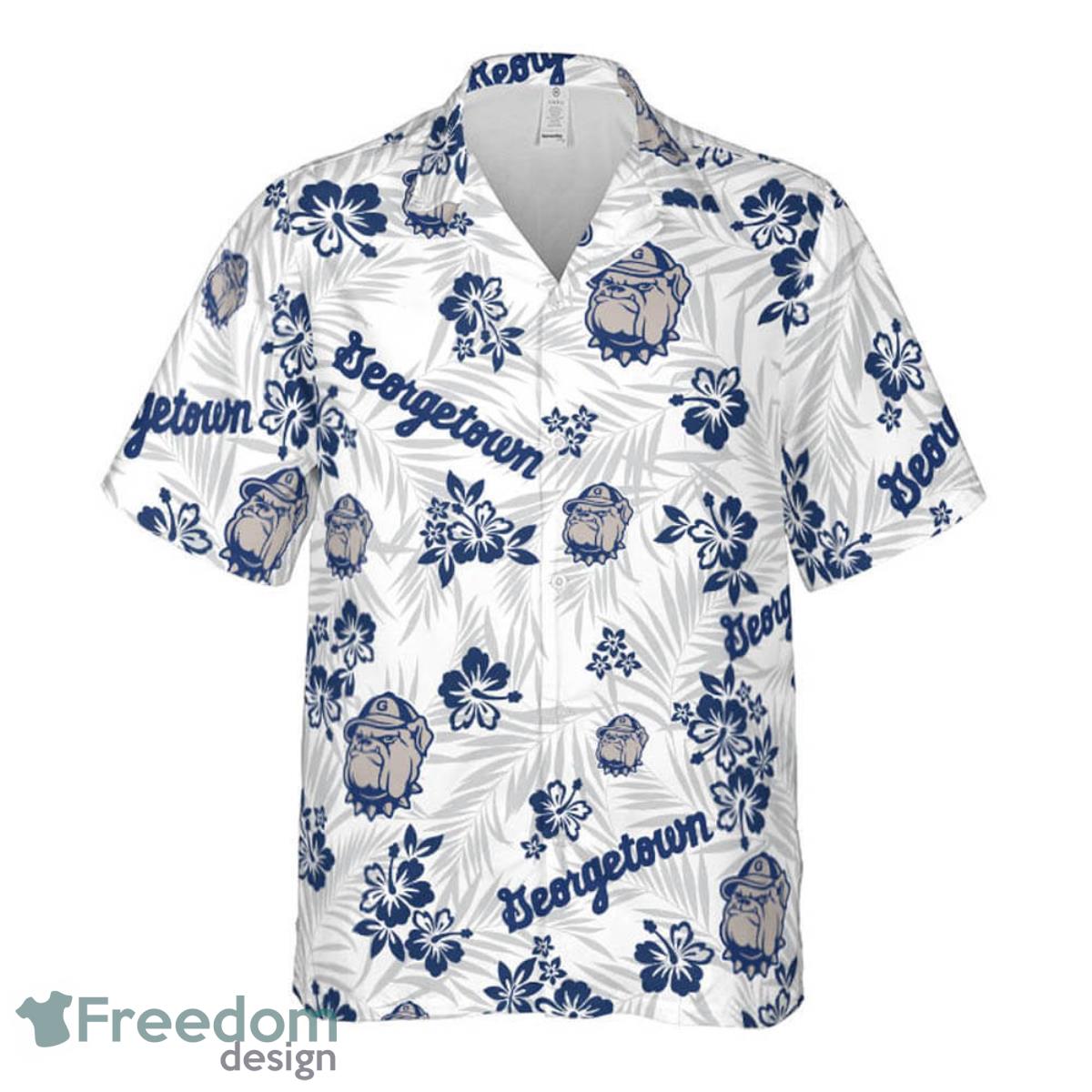 Georgetown University Floral Hawaiian Shirt For Men And Women Product Photo 2