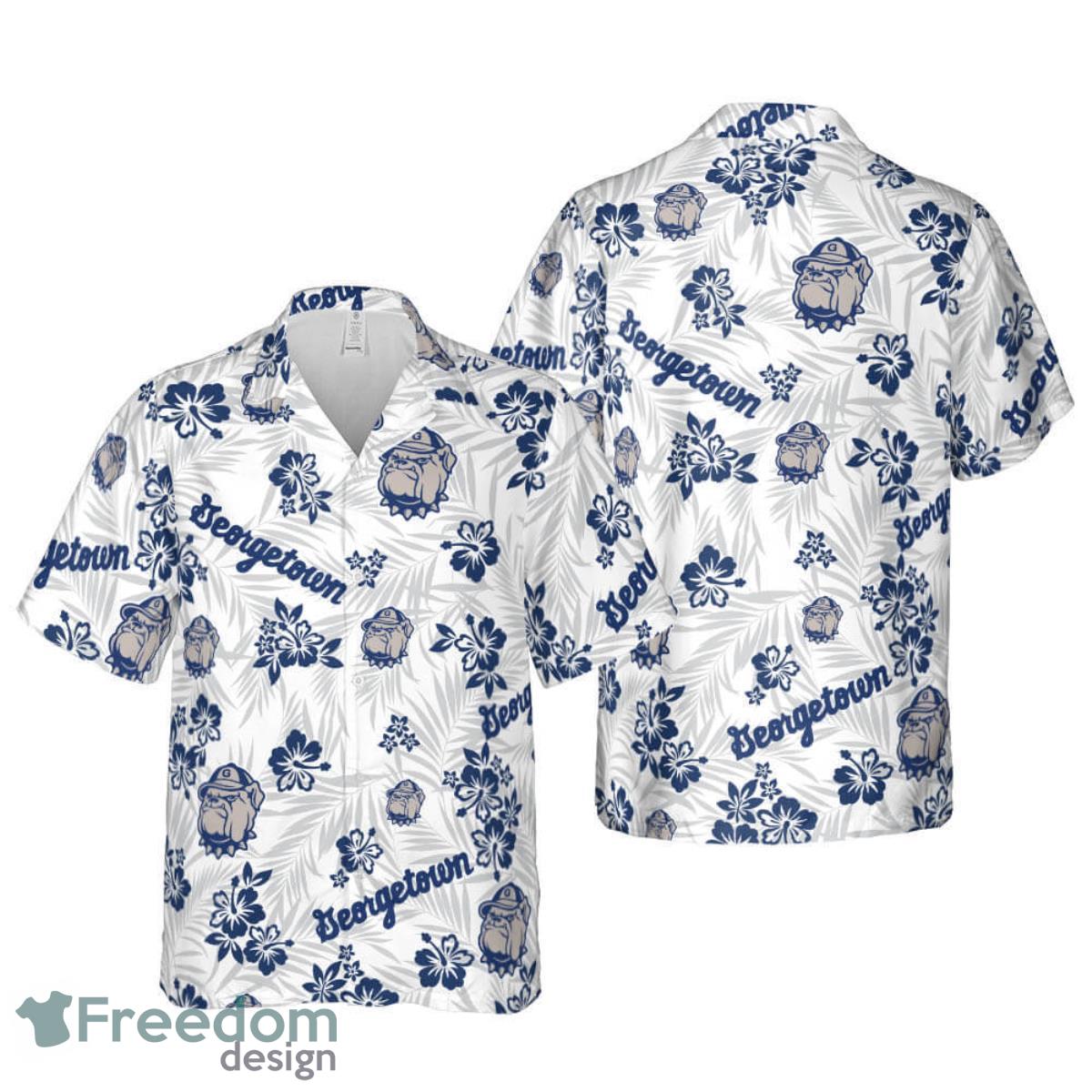 Georgetown University Floral Hawaiian Shirt For Men And Women Product Photo 1