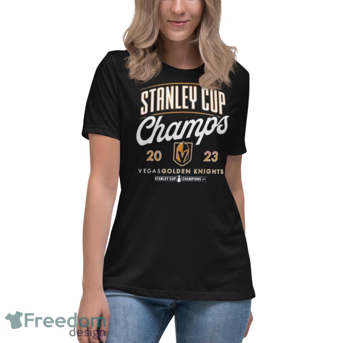 Golden Knights Stanley Cup 2023 Champions Shirt - Womens Relaxed Short Sleeve Jersey Tee Golden Knights Stanley Cup 2023 Champions Shirt - Womens Relaxed Short Sleeve Jersey Tee