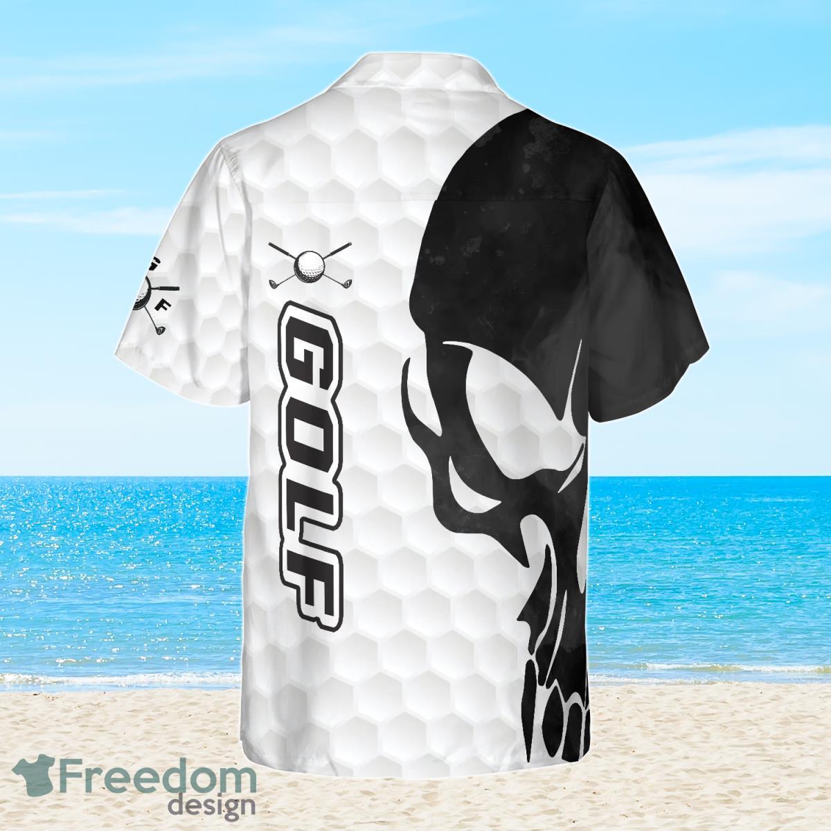 Golf Texture And Black Skull Hawaiian Shirt Impressive Gift For Men And Women Product Photo 2