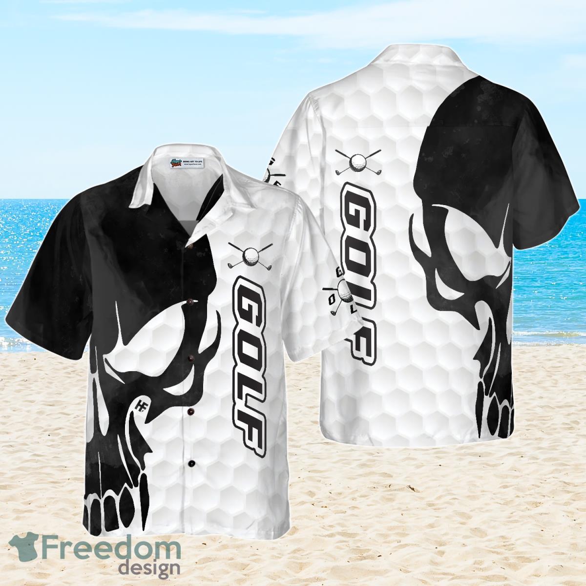 Golf Texture And Black Skull Hawaiian Shirt Impressive Gift For Men And Women Product Photo 1