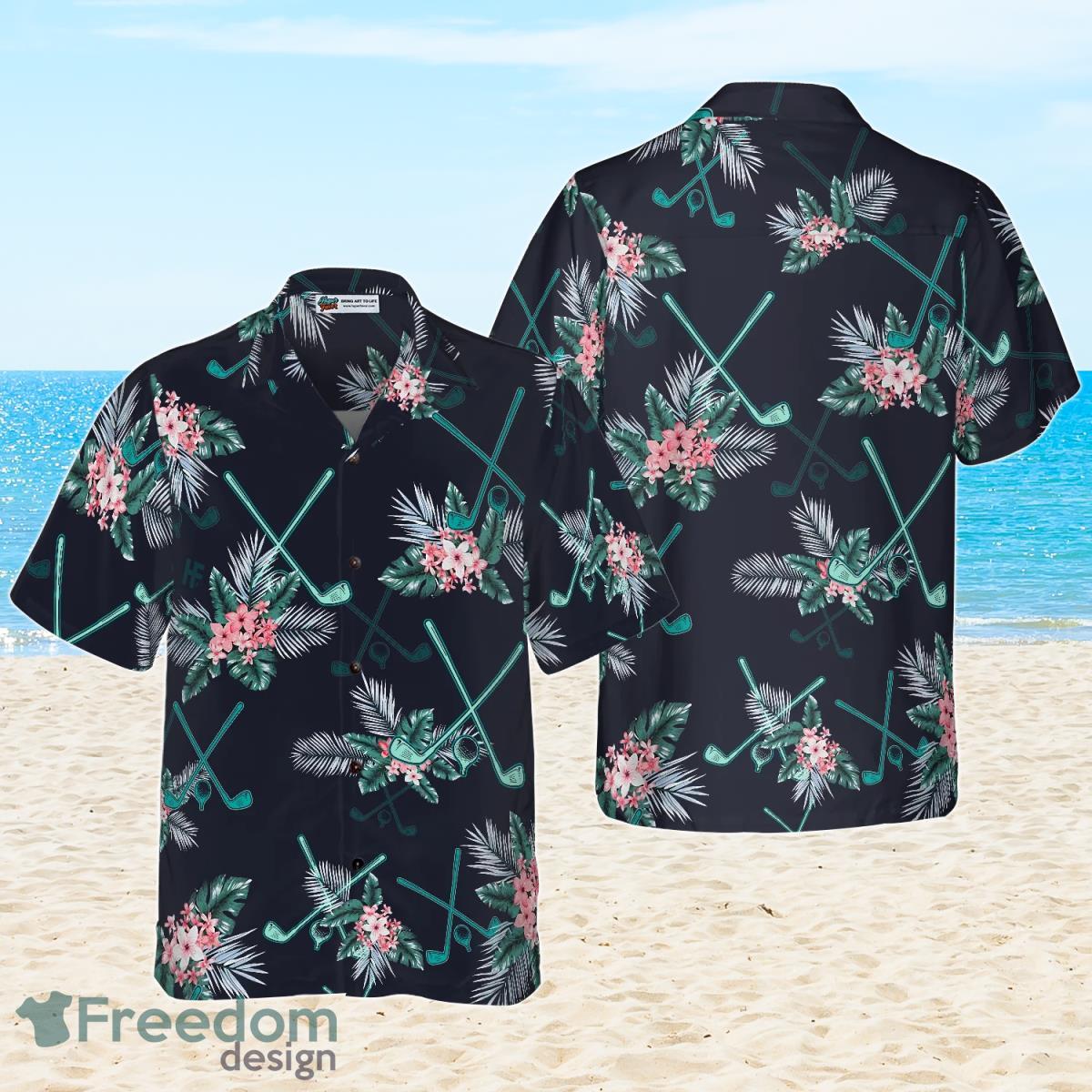 Golf Texture And Black Skull Hawaiian Shirt - Trendy Aloha