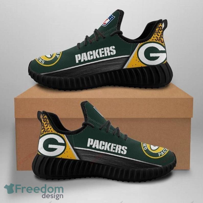 Green Bay Packers Black NFL Shoes Sport Design Yeezy Sneakers For Men And  Women - Freedomdesign