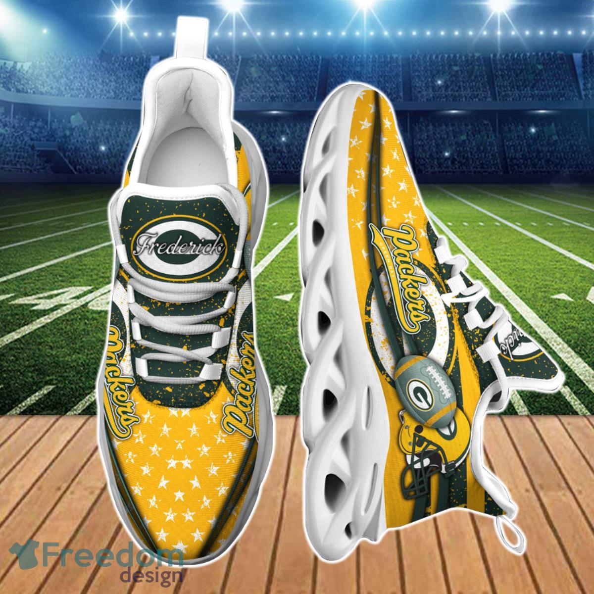 Green Bay Packers Custom Name NFL Max Soul Shoes Gift For Fans