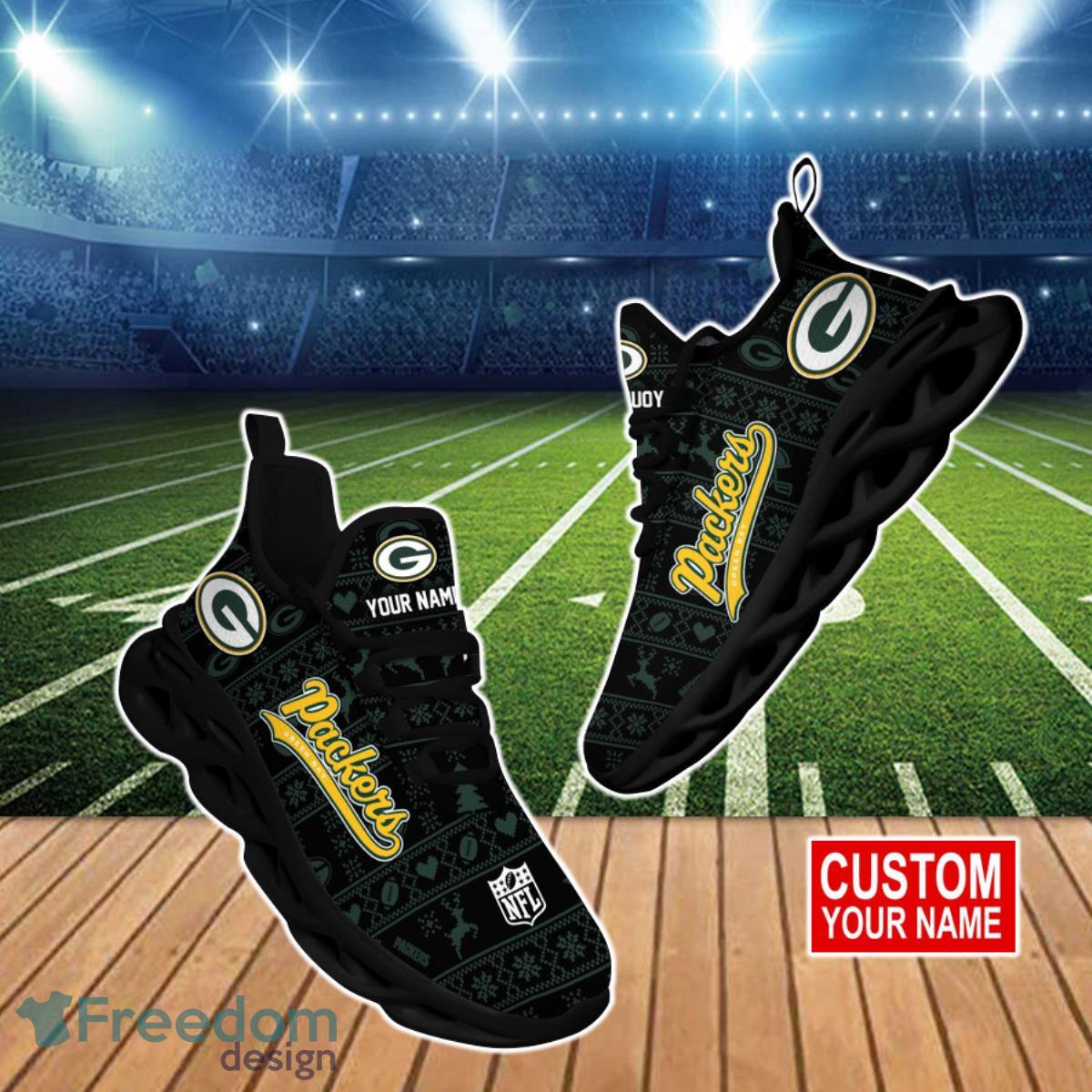 NFL Green Bay Packers Custom Name Yellow Green Special Max Soul Shoes Gift  For Fans Sport - Freedomdesign