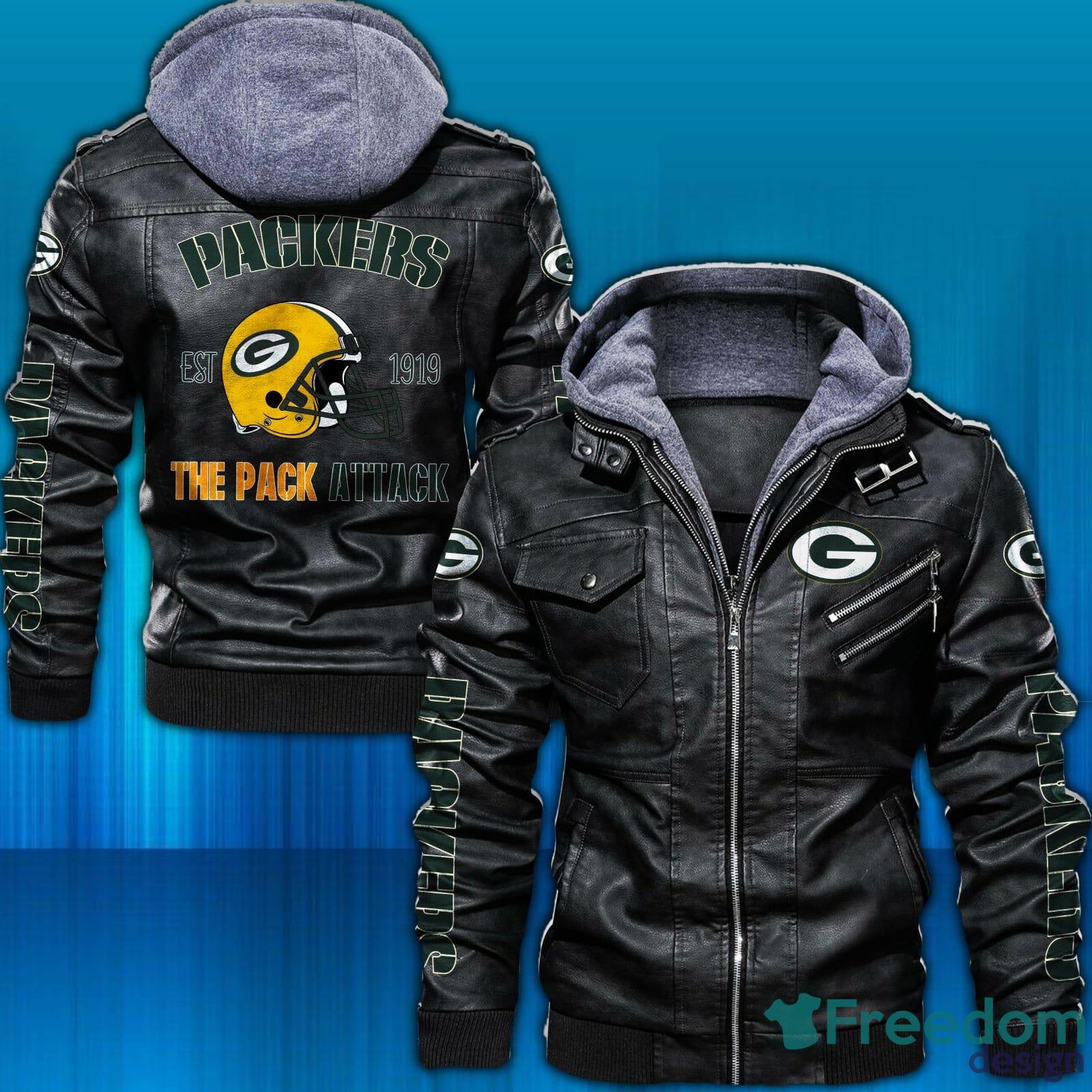 NFL Green Bay Packers 2D Leather Jacket Hat Gift For Men And Women -  Freedomdesign