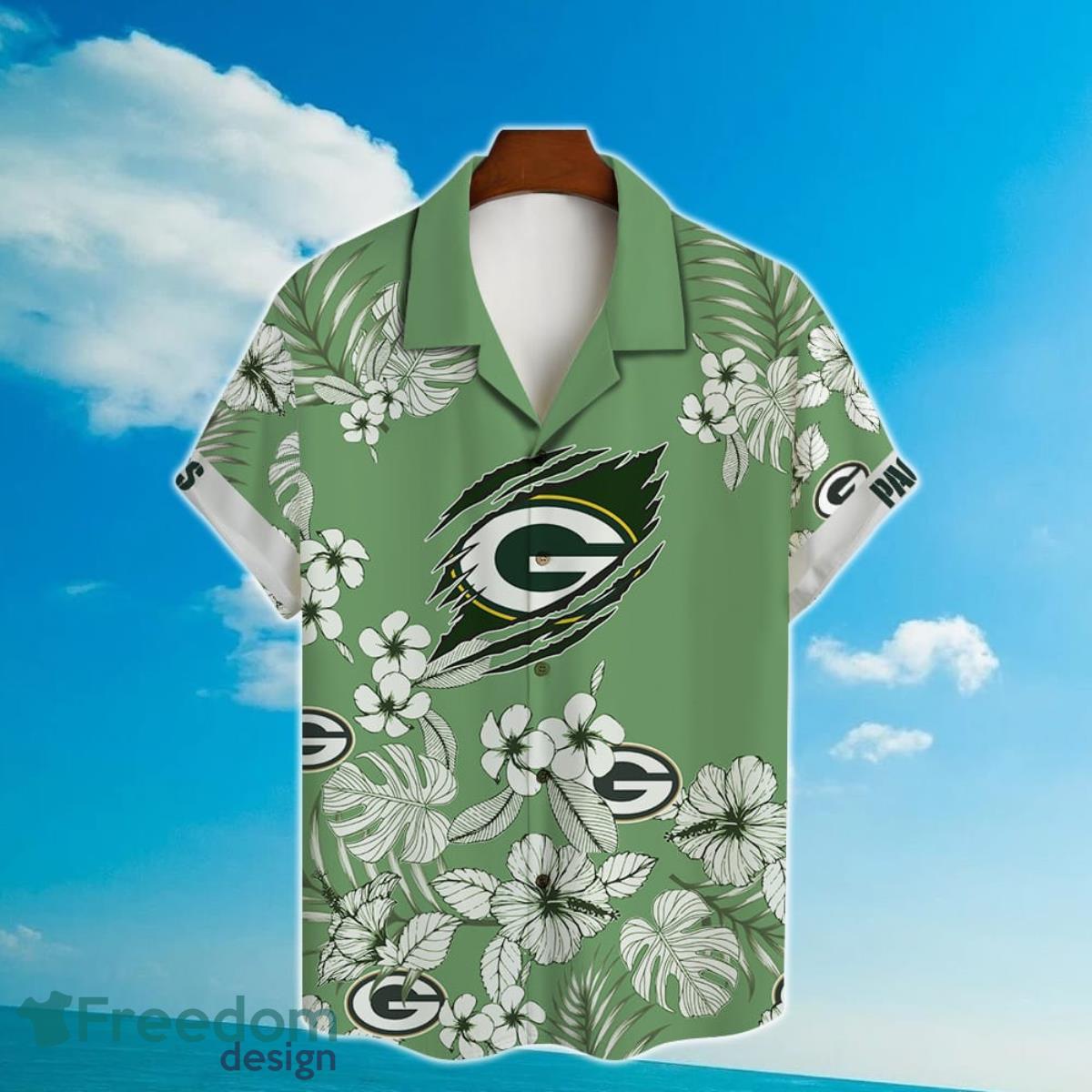 Green Bay Packers NFL Hibiscus 2023 AOP Hawaiian Shirt For Men Women Product Photo 2