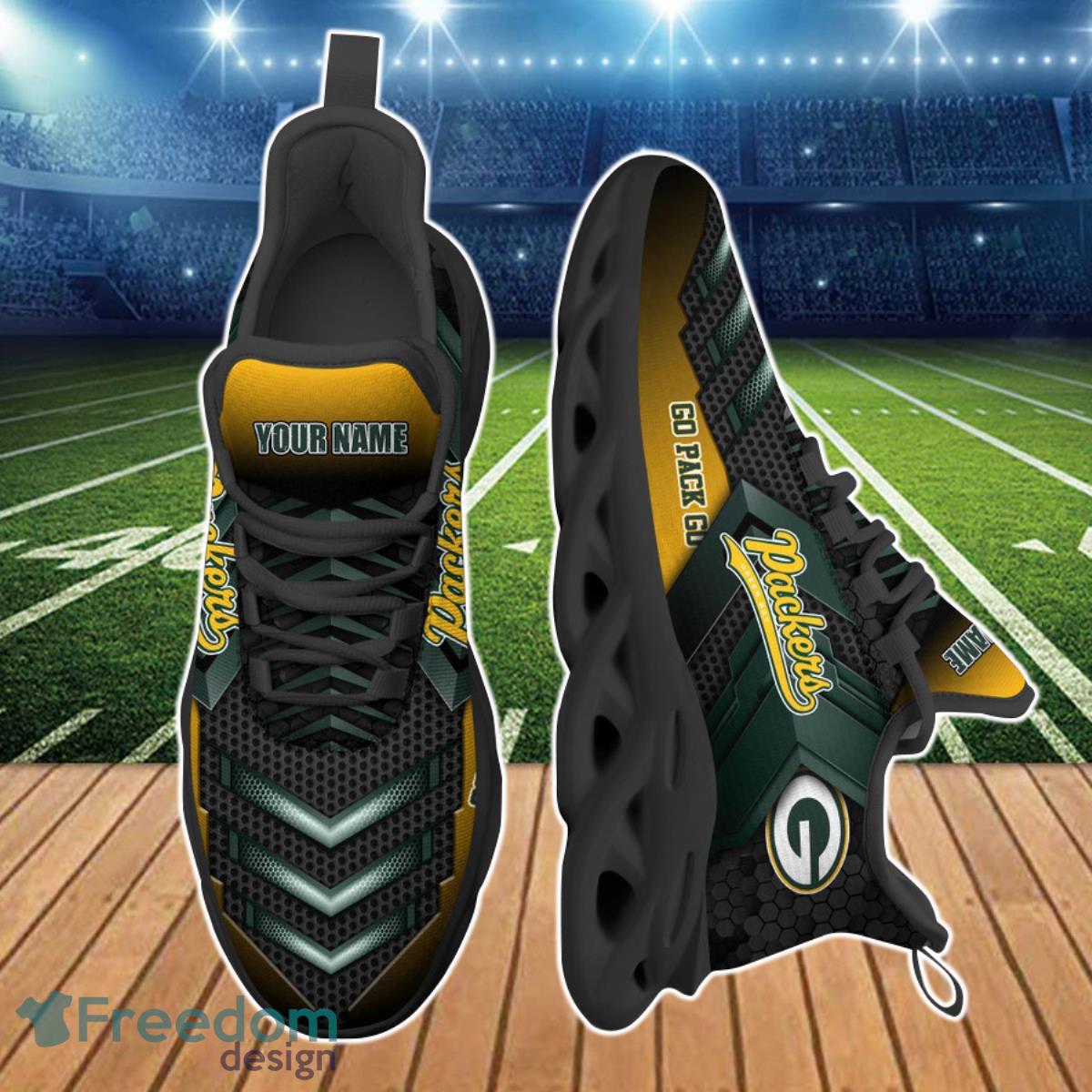 Green Bay Packers NFL Max Soul Shoes Custom Name Product Photo 2