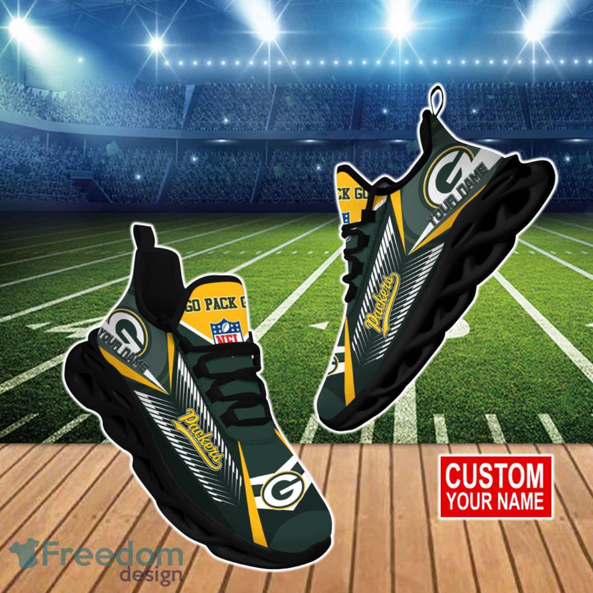 Green Bay Packers NFL Max Soul Shoes Custom Name Best Gift For Fans Product Photo 1