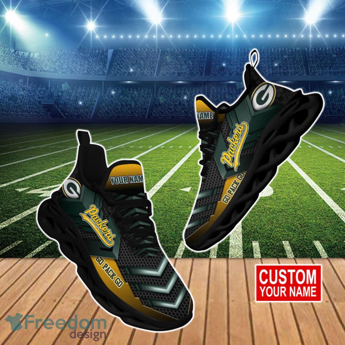 Green Bay Packers NFL Max Soul Shoes Custom Name Product Photo 1