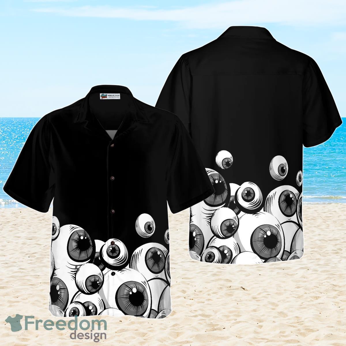 Half Shirt Scary Eyes Goth Hawaiian Shirt Special Gift For Men And Women Product Photo 1