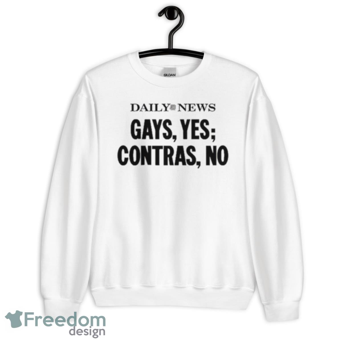 Hayley Wearing Daily News Gays Yes Contras No Shirt - Unisex Heavy Blend Crewneck Sweatshirt
