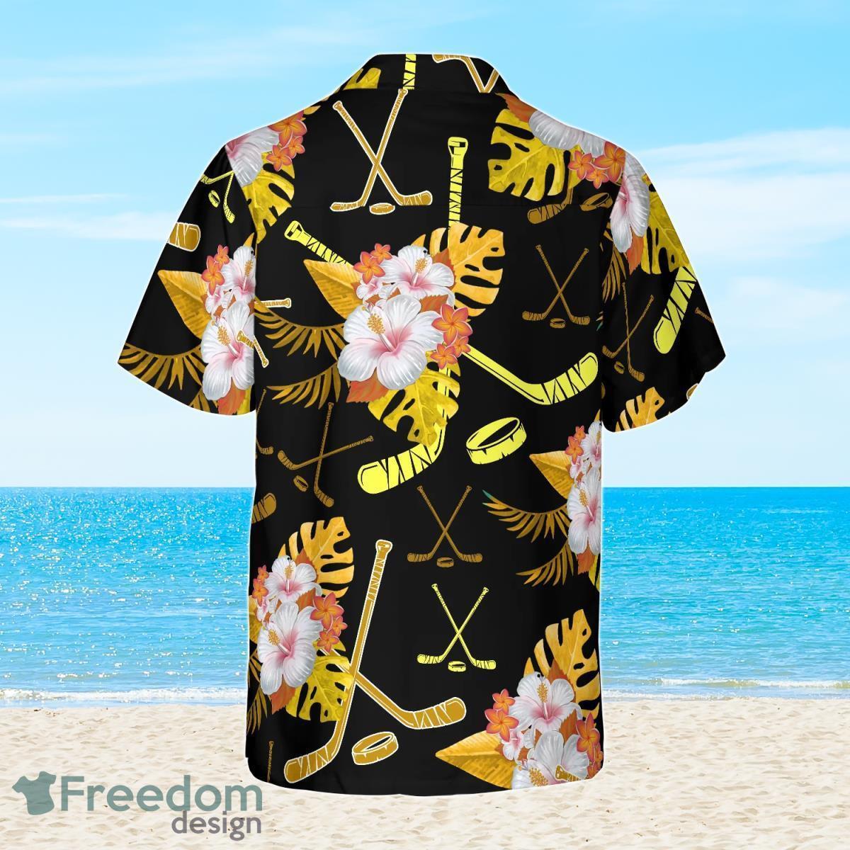 Hockey Tropical Black Amp Yellow Hawaiian Shirt Secial Gift For Men And Women Product Photo 2