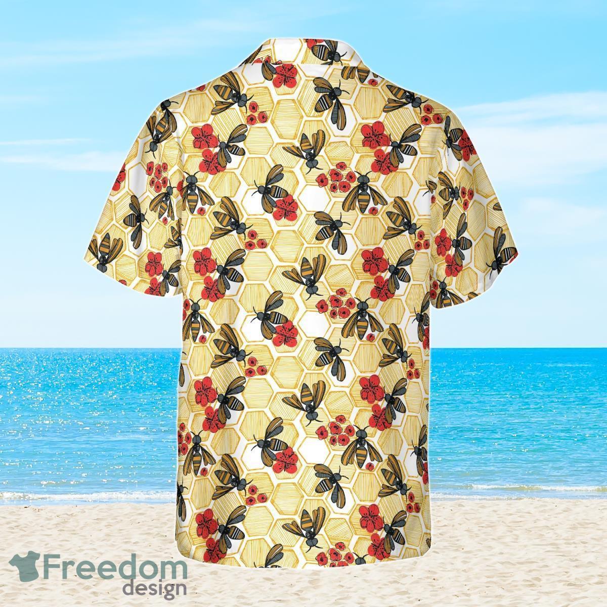 Honey Bee Hexagon Hawaiian Shirt Best Gift For Men And Women Product Photo 2