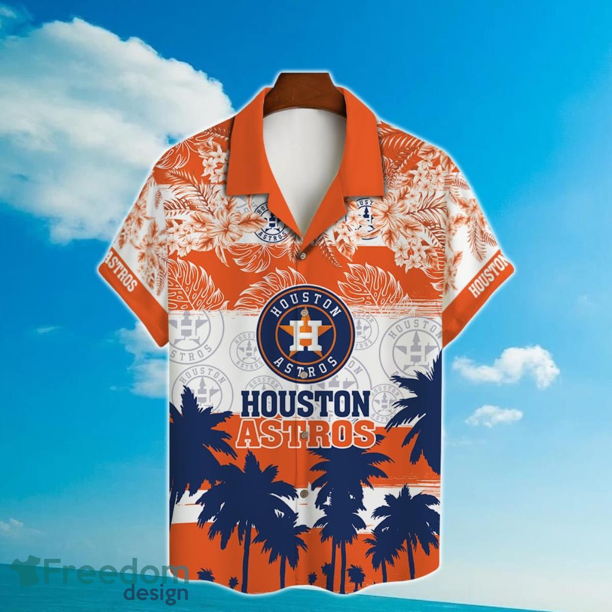 Houston Astros Major League Baseball Logo 3D Print Hawaiian Shirt For Men  And Women