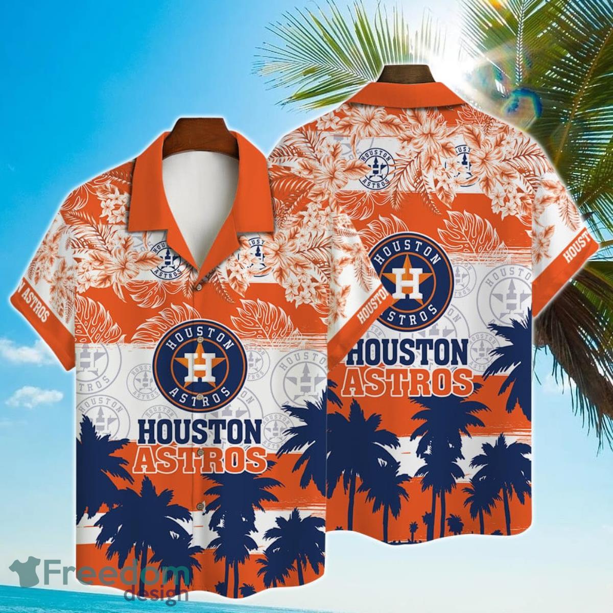 Houston Astros Major League Baseball Mascot And Hibiscus Pattern 3D Print Hawaiian  Shirt, Astros Hawaiian Shirt