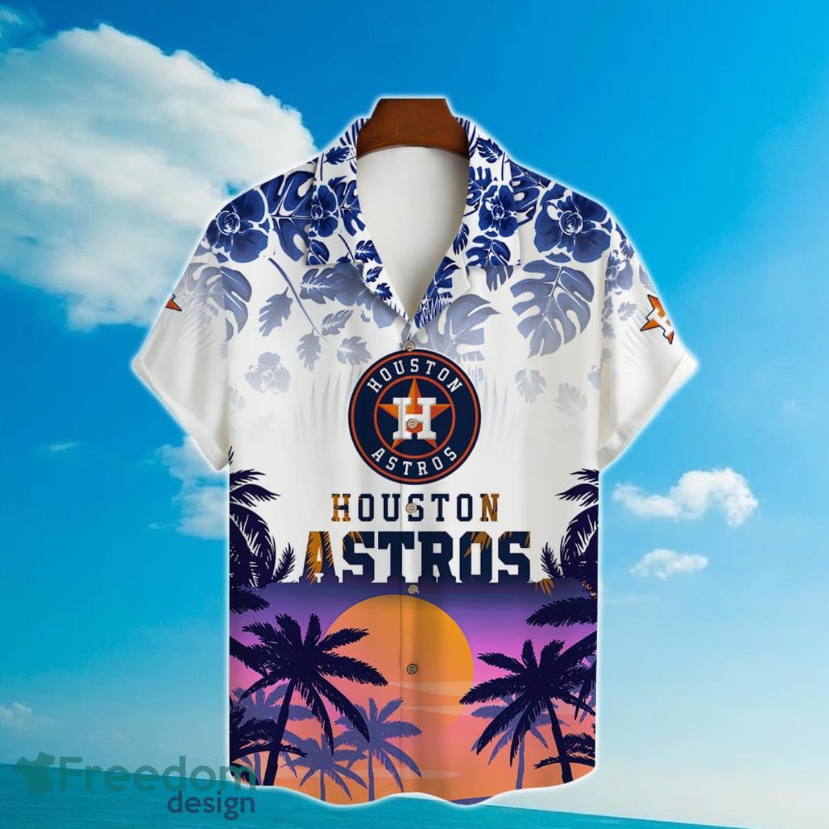 Houston Astros Major League Baseball Logo 3D Print Hawaiian Shirt For Men  And Women
