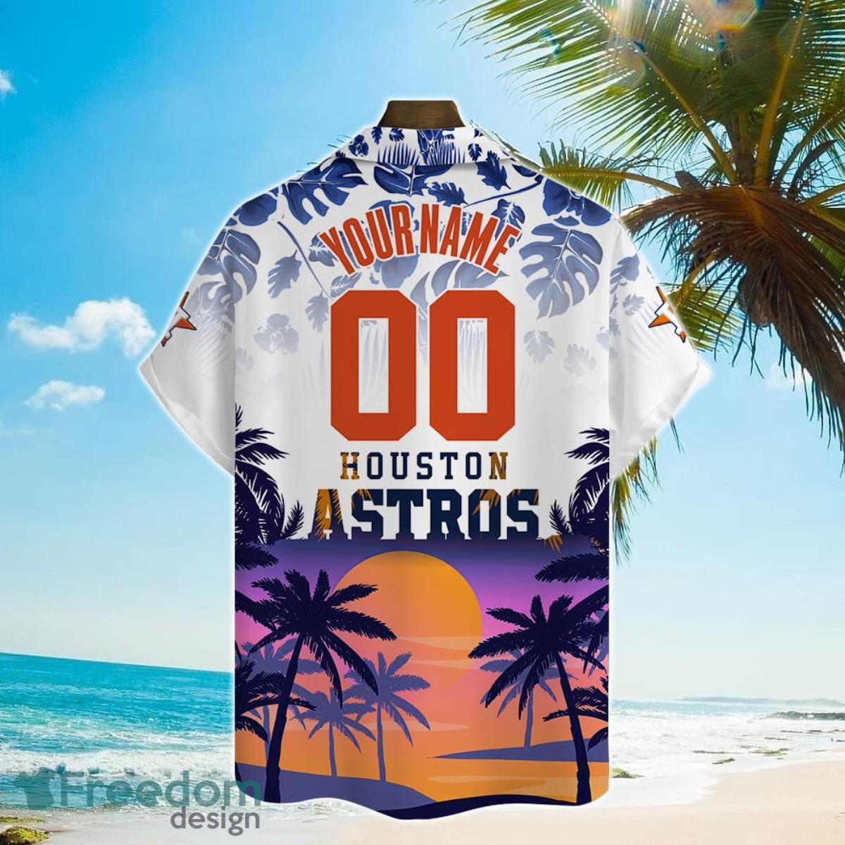 Houston Astros Major League Baseball Logo 3D Print Hawaiian Shirt