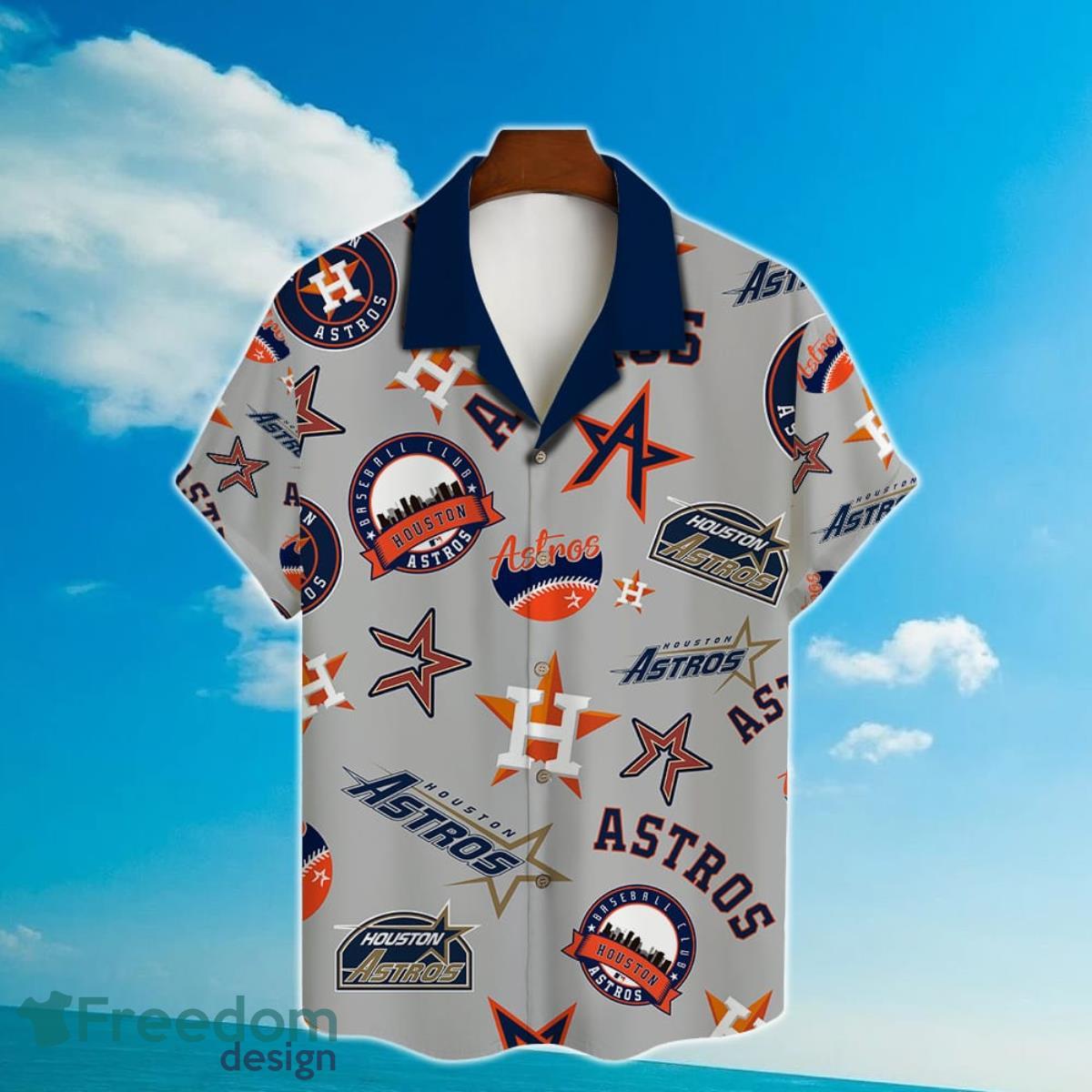 Houston Astros Green Leaf Pattern Tropical Hawaiian Shirt For Men And Women  - Freedomdesign