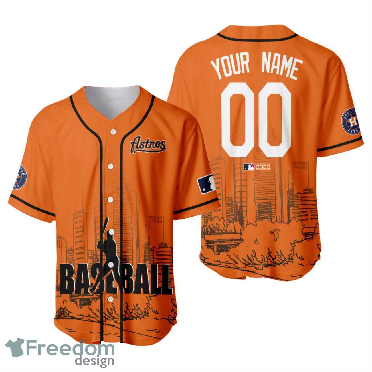 Houston Astros MLB Major League Baseball Custom Name & Number Baseball Jersey Product Photo 1