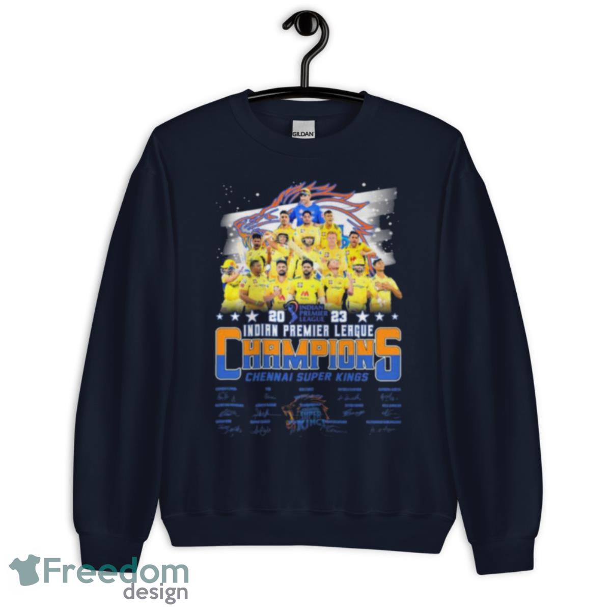 Indian Premier League 2023 Champions Chennai Super Kings Signatures Shirt - Unisex Crewneck Sweatshirt-1